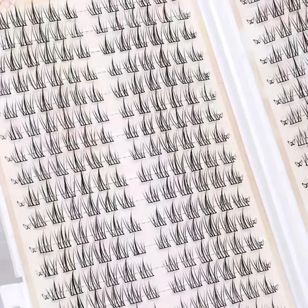 384 clusters valse wimpers, grote capaciteit 8-12 mm zonnebloem valse wimpers, C krullende wimpers, natuurlijk en lichtgewicht