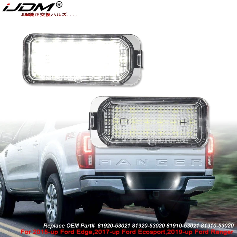 iJDM Car white Number Plate Light Assembly For Ford Focus 2 MK2 3 Mondeo 4 5 Fiesta 6 7 Kuga S-MAX Galaxy Ecosport Ranger Explor