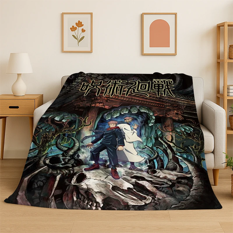 Cartoon Jujutsu Kaisen Anime Itadori Yuj Flanelldecke, weiche, warme Decke für Schlafzimmer, Wohnzimmer, Bett, Reisen, Picknick, Kinder