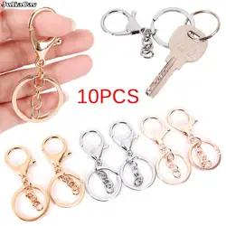 10PCS DIY Key Rings Key Chain Jewelry Findings Lobster Clasp Keyring Making