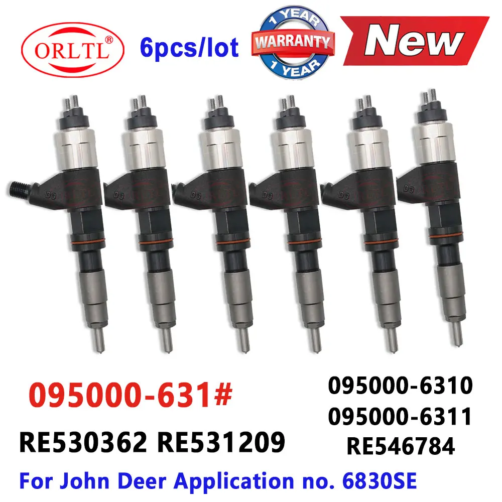 

6 PCS 095000-6311 RE546784 SE501925 Fuel Injector Assembly RE530362 RE531209 For John Deer 095000-6312 095000-6313 095000-6314