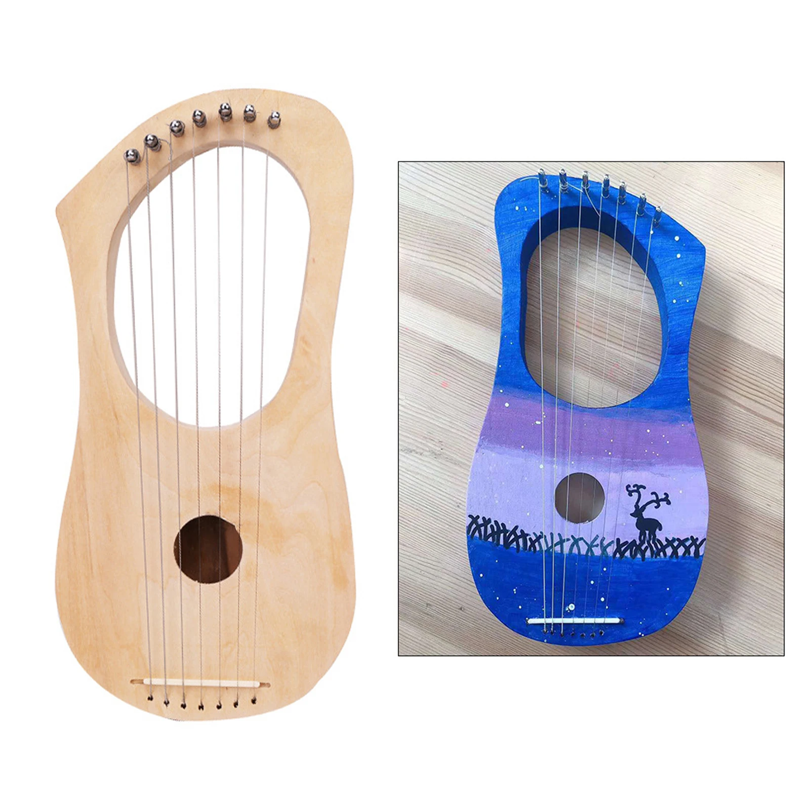 7 String Harp Ancient Style Sturdy Harp Making Material DIY set Lyres Wood String Instrument Access for Beginner Kids Adults