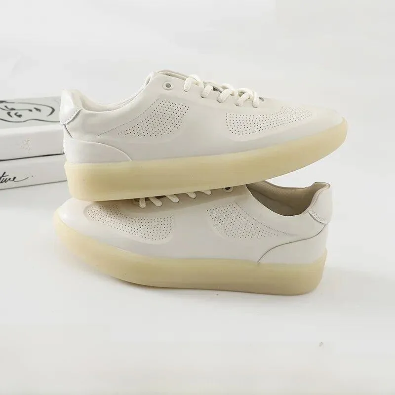 

Men's Laser-Punched Breathable Top-Layer Cowhide Deoxynucleotide Shoes Spring 2026 Casual round Toe Other Bottom Fashion