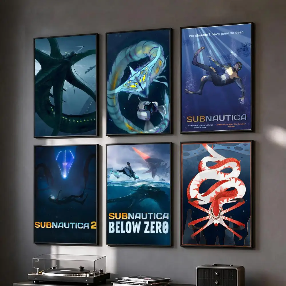 game Subnautica Poster Poster HD Printing Vintage Luxe Home Decor Wall Art for the Living Rooms Entryways Gift