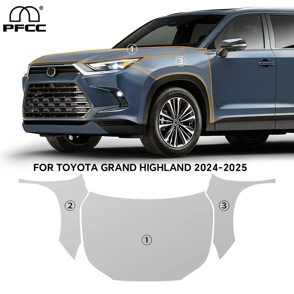 

Для Toyota Grand Highland 2024-2025 капот крыло предварительно вырезанная защитная пленка для краски PPF аксессуары против царапин прозрачная наклейка
