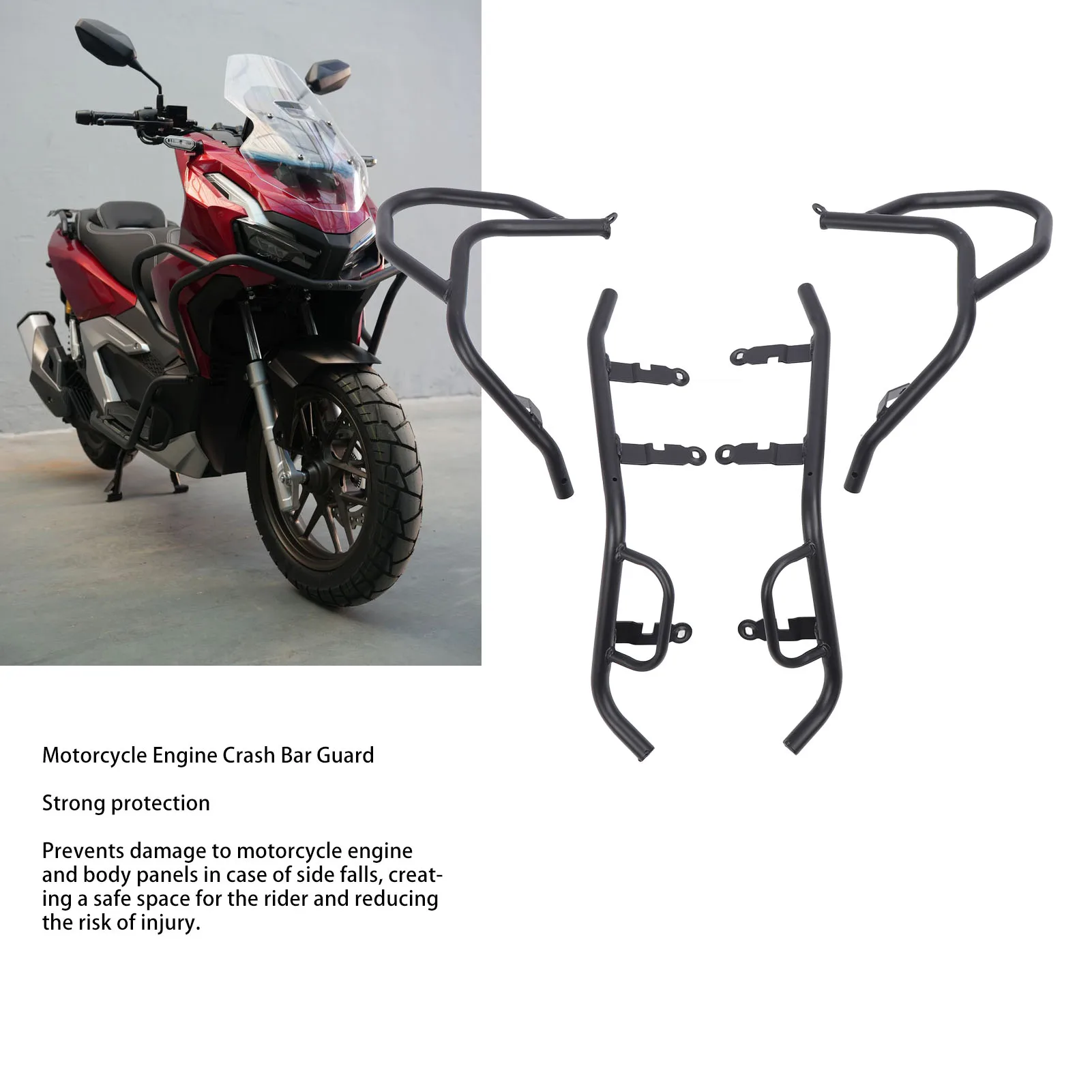 

Motorcycle Engine Crash Bar Guard Sturdy Frame Motorcycle Highway Side Frame Falling Protector for ADV160 2021 To 2024