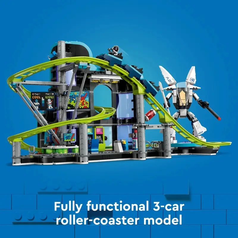 Robot World Roller Coaster Amusement Park Creative Building Block Toy Ornaments, Room Decoration Assembling model Children's toy