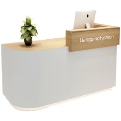 custom.White Reception Desk Small Cashier Counter Table Led Reception Counter University