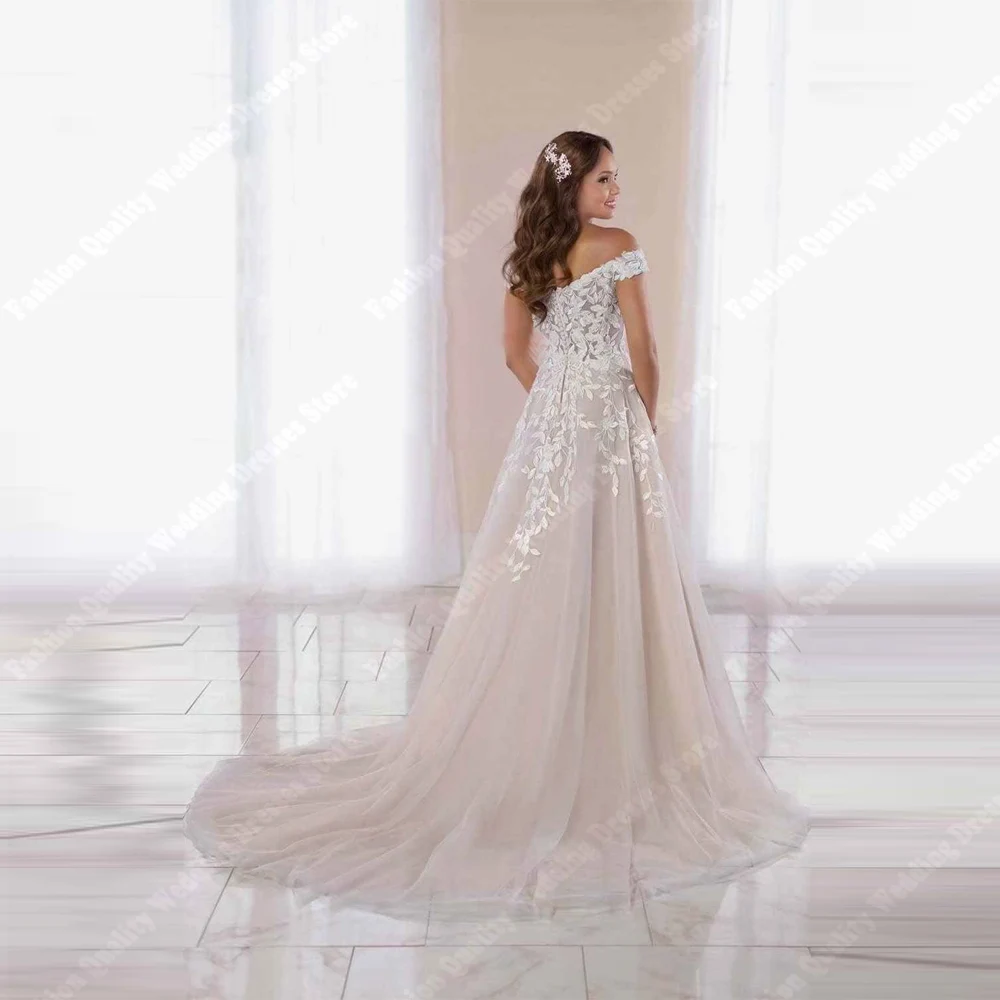 Abiti da sposa da donna con spalle scoperte Sweetheart senza maniche abiti da sposa da principessa romantici banchetto di fidanzamento Vestidos De Novias