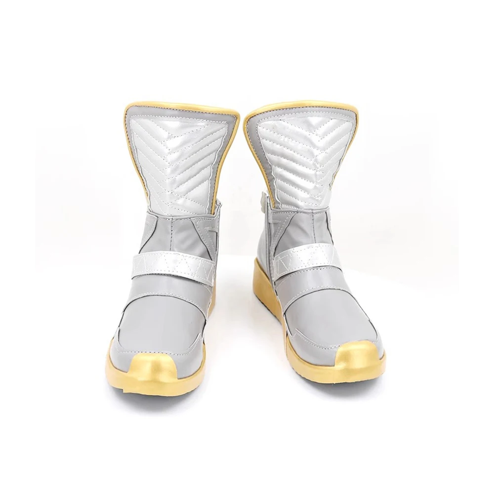 Ezreal Cosplay Shoes Game LOL Heartstee Shoes Halloween Pole Play Silver Short Boots Accessories Custom Men Women Girls