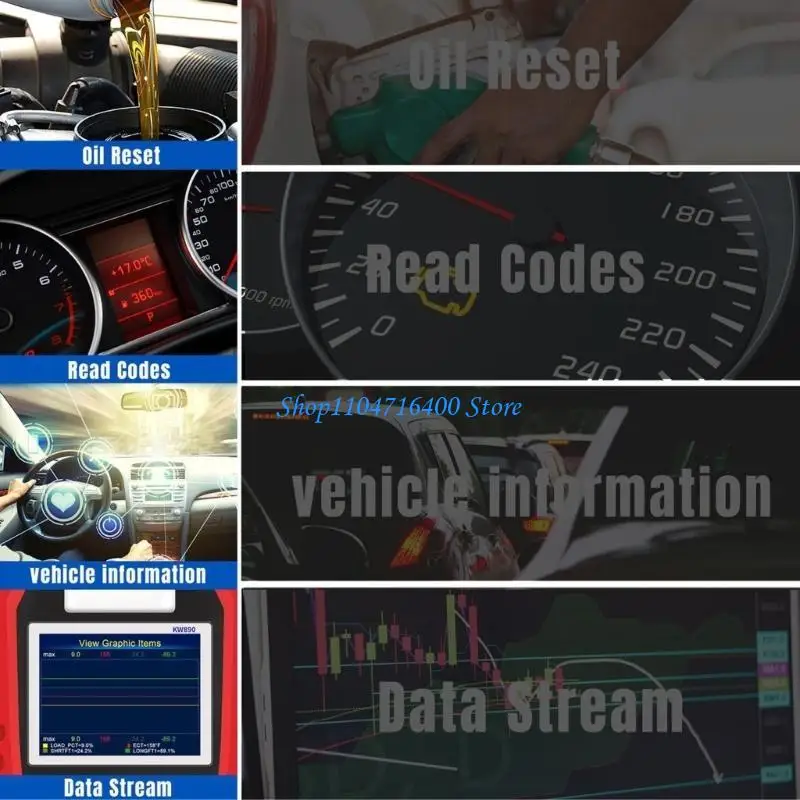 

y1gd Battery Tester Engine Check Diagnose Tool Oil Reset OBD2 Scanner 3 In 1