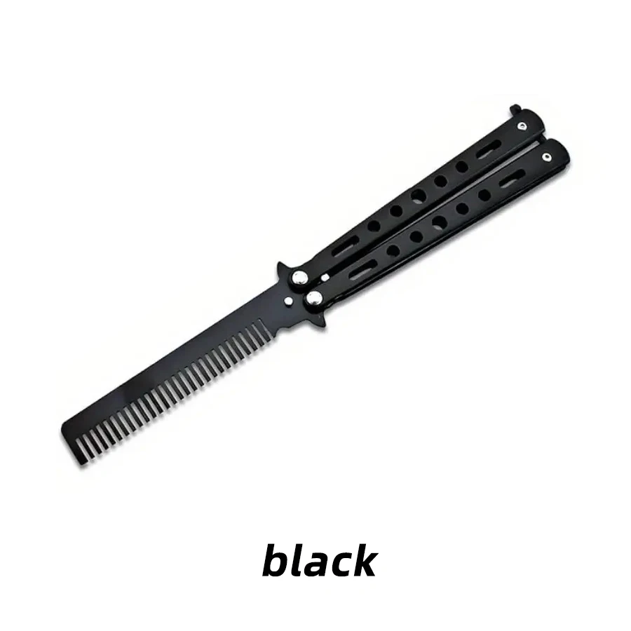 Foldable Comb Stainless Steel Butterfly Knife Comb
