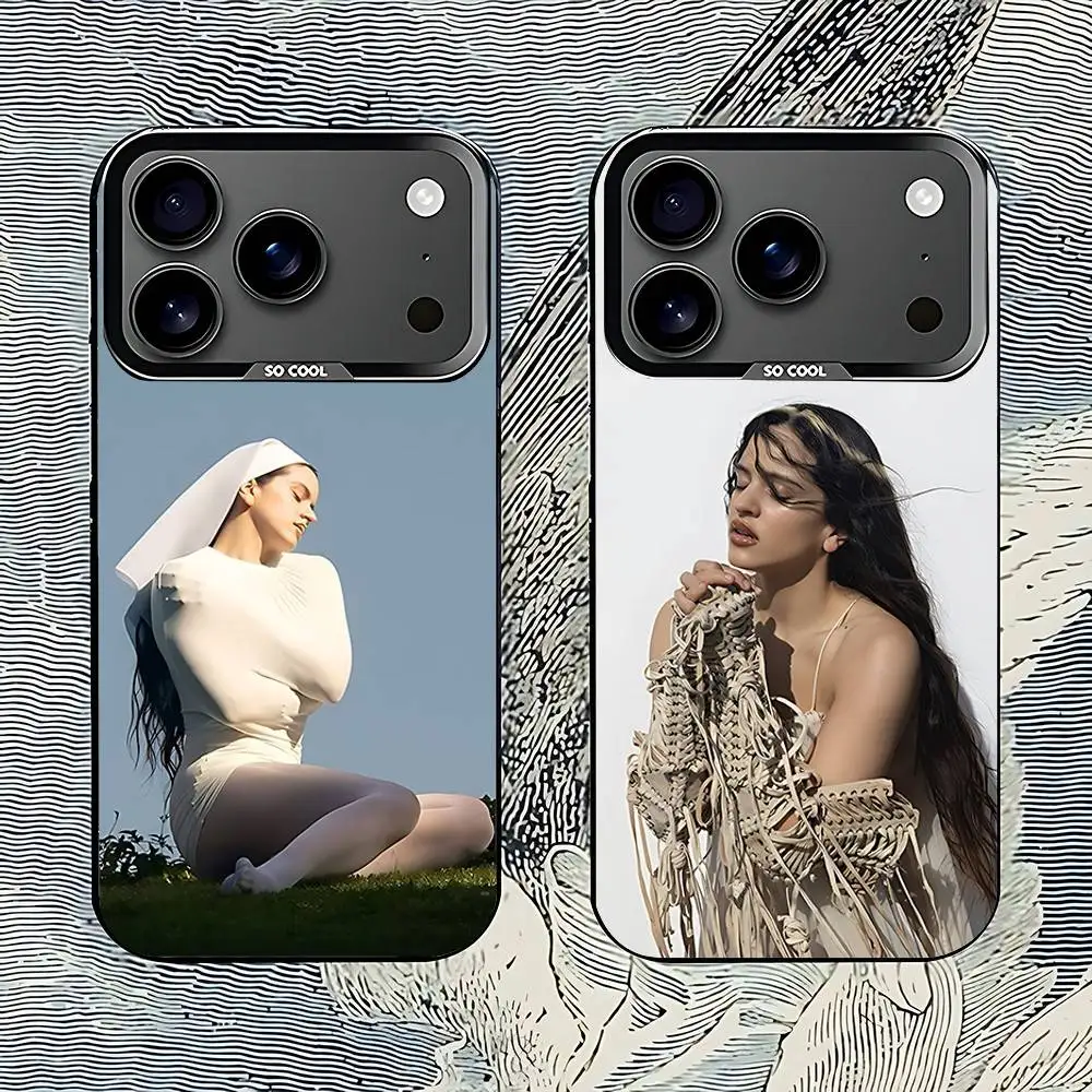 

R-Rosalia LUX Spanish singer Black Phone Case Compatible with iPhone 17 16 15 14 13 12 11, Pro, Max, Plus, E, Air, Mini