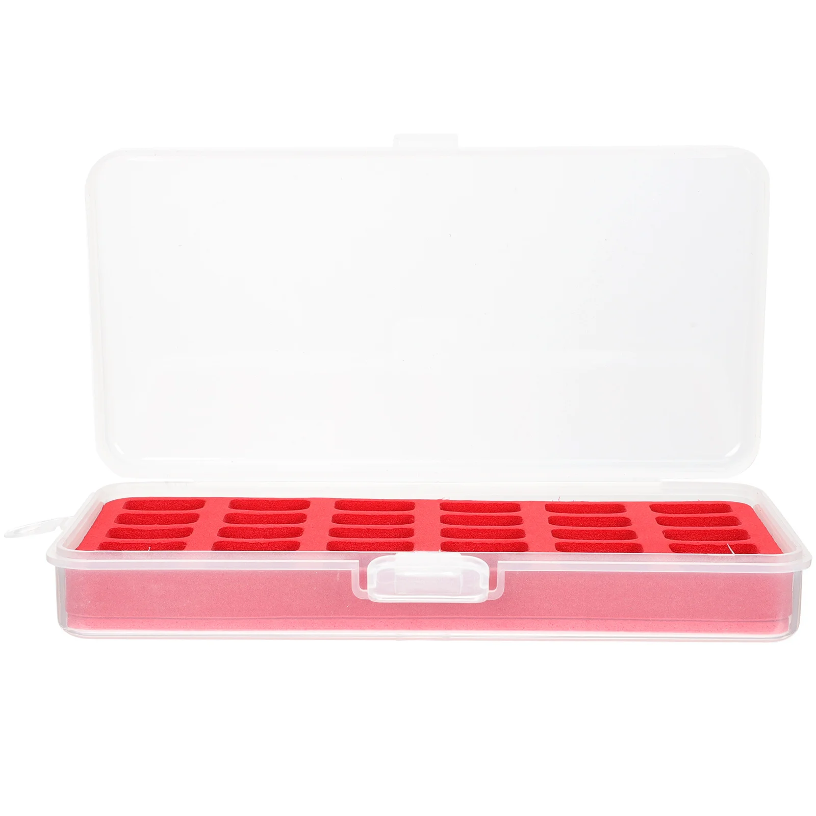 

Plastic Bobbin Storage Box Multi-Slot Sewing Thread Organizer Clear Lid Compact Sewing Supply Case Custom Patches Sew on