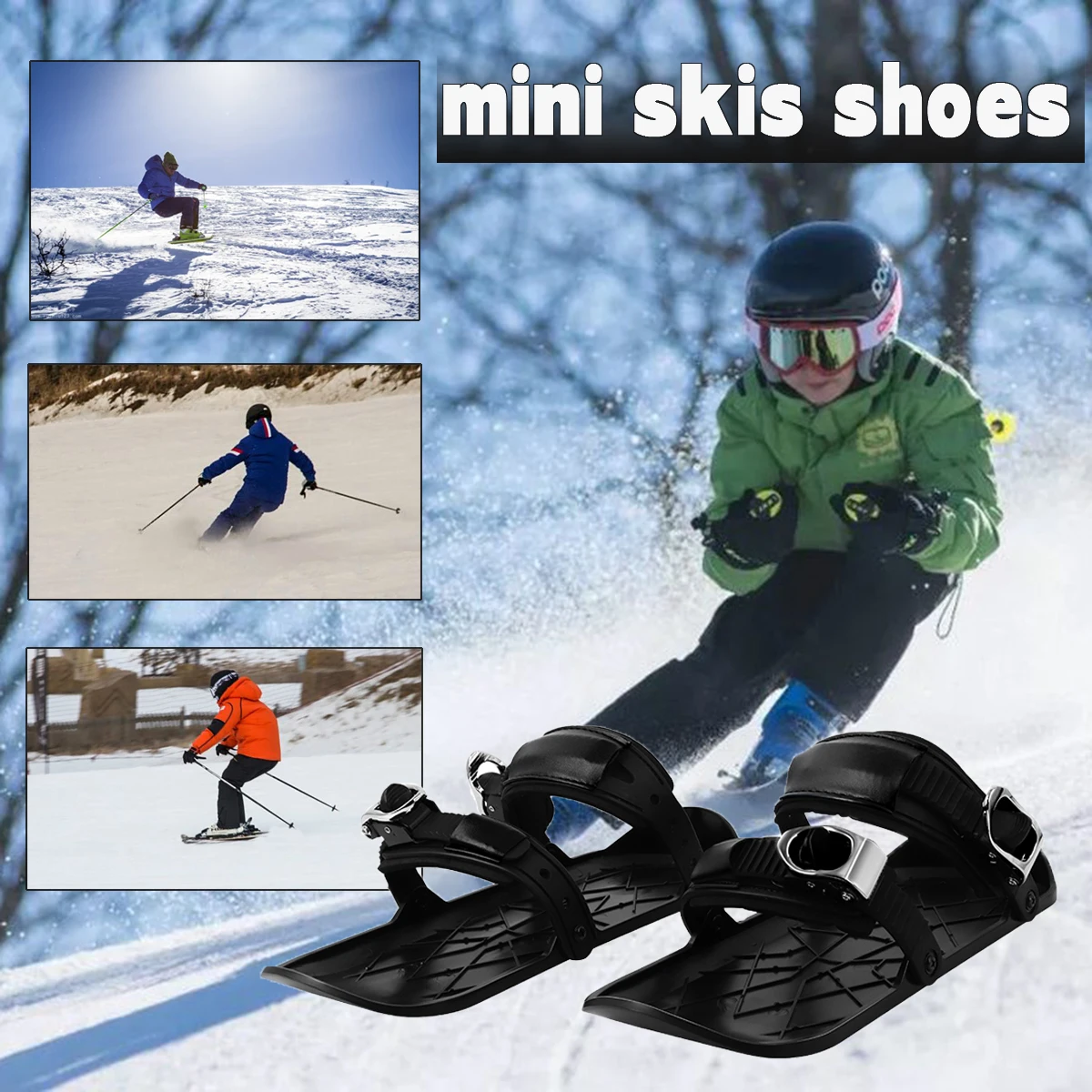 

Мини-регулируемые короткие лыжные коньки для снега, зимняя обувь, мини-лыжная обувь, прогулочная обувь для зимних видов спорта на открытом воздухе