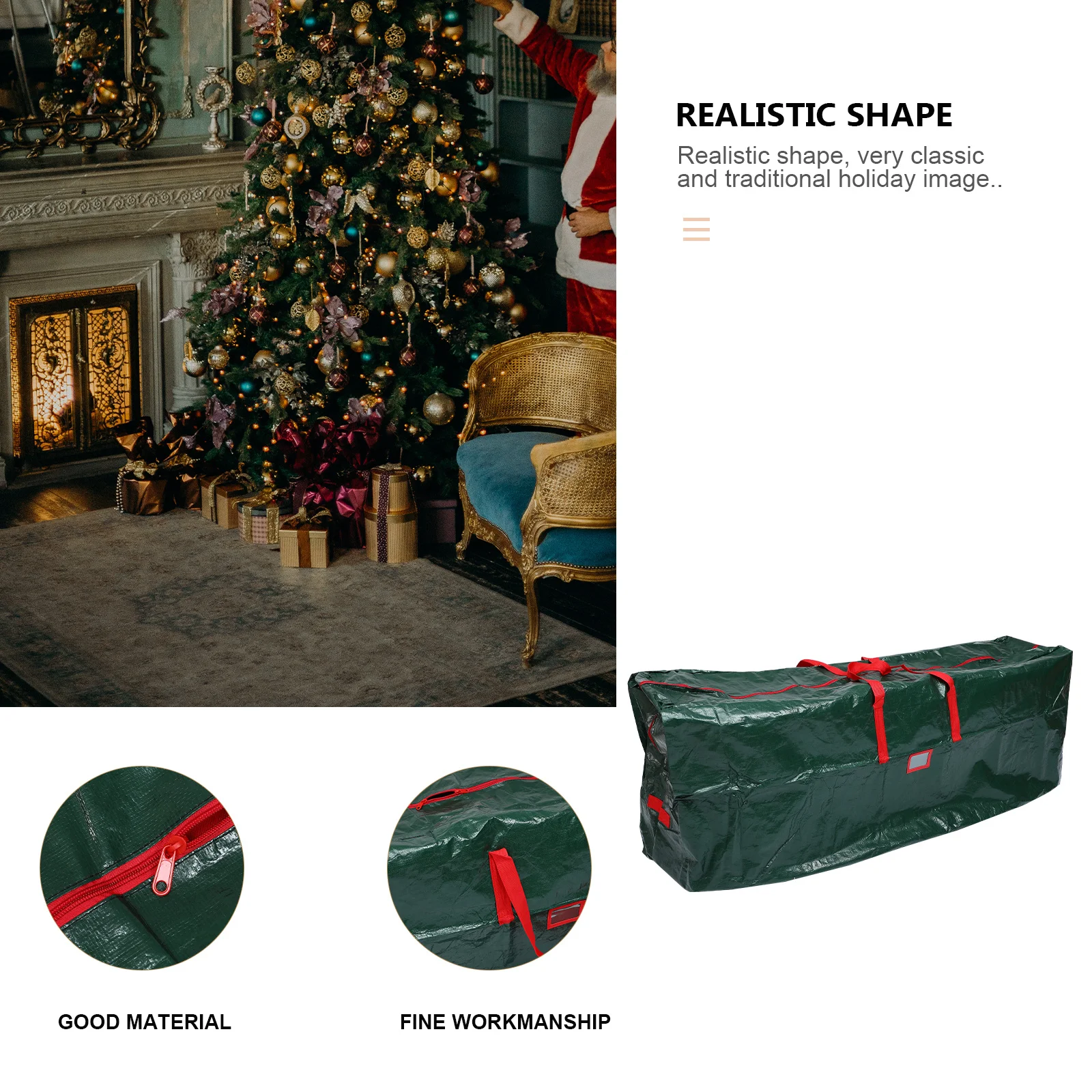 

1Pcs Xmas Tree Storage Bag Heavy Duty Christmas Tree Organizer Water Resistant Pouch Strong Material Easy Carry for Home Party