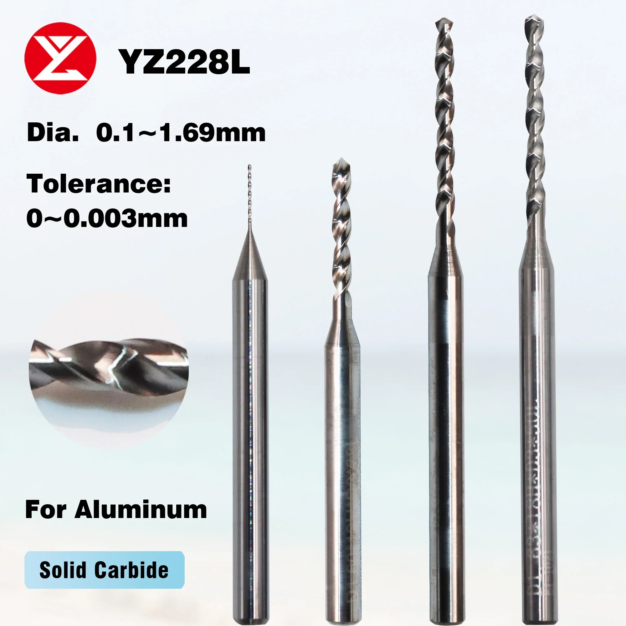 

YZ228L Dia 0.1~1.69mm PCB Drill Bit Micro Carbide Drill Bit For Printed Circuit Board Wood Modeling Mini CNC Tungsten Steel Bit