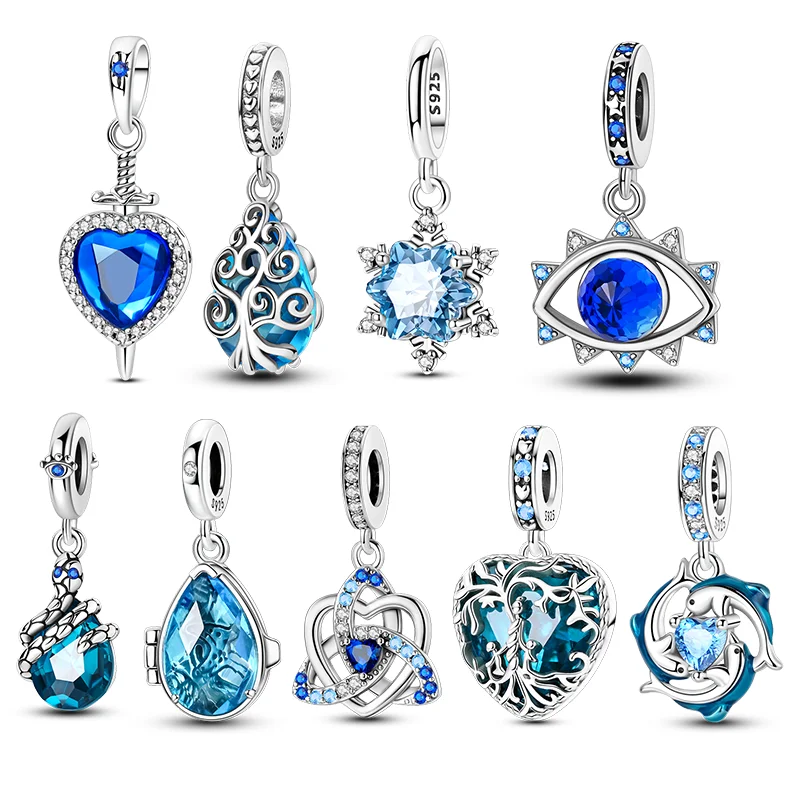 Original 925 Sterling Silber Herz Charms Perle Schlange Delphin Baum des Lebens Anhänger Fit Frauen Armband DIY Mädchen Geschenk