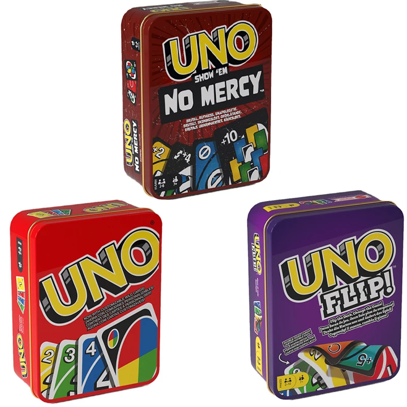 

Mattel Games UNO Classic DOS No Mercy Card Game Teen Adult Family Night Casual Party Camping Card Game Children's Toy Tin Box