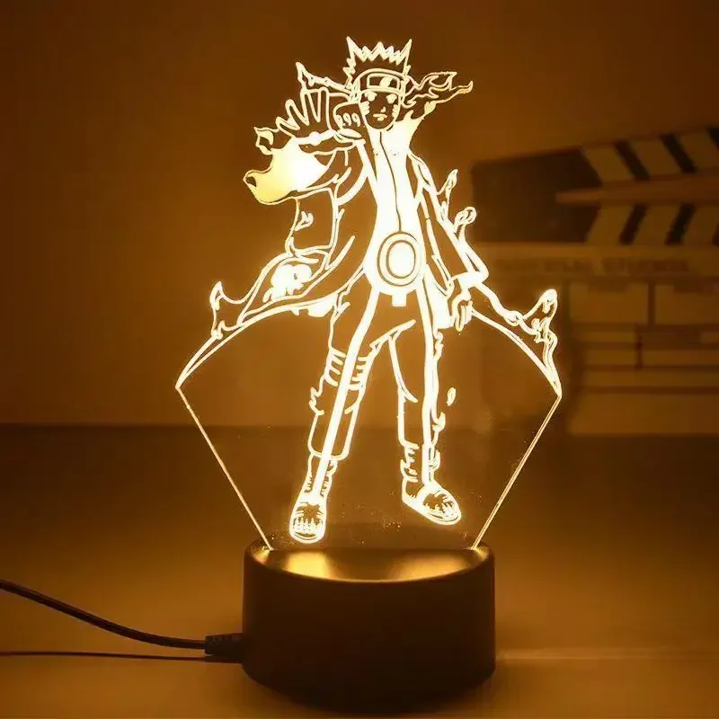 Anime Naruto Action Figures Night Light Manga Boruto Itachi Akatsuki lampada da camera da letto decorazione lampada 3d natalizia