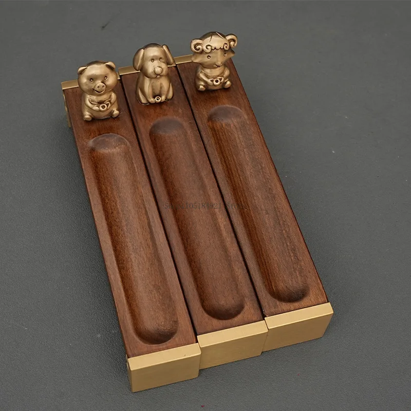 Twelve Zodiac Line Incense Burner Ornament Incense Insert Brass Handicrafts Study Tea Table Living Room Decoration Aromatherapy