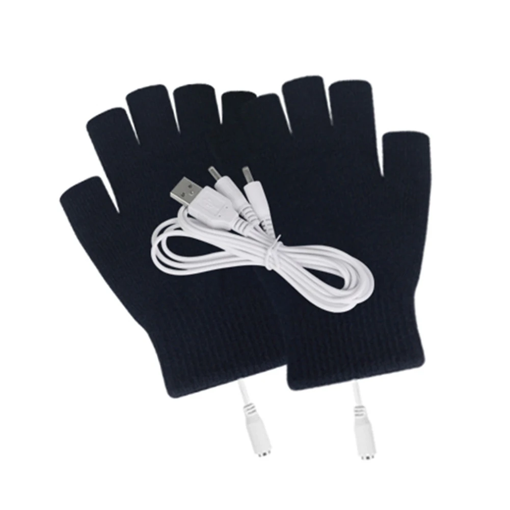 Electric USB Heated Gloves Winter Thermal Hand Warmer Heating gloves black Wholesale