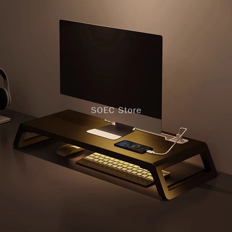 

Подставка для монитора компьютера с USB-концентратором, кронштейн для подставки для экрана ПК с держателем для телефона, настольная клавиатура, мышь, органайзеры для хранения