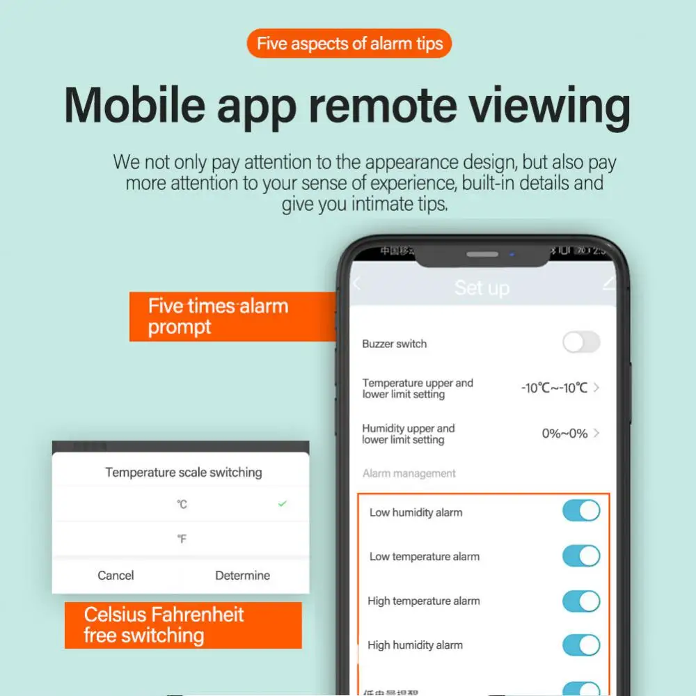 Tuya Temperature And Humidity Sensor Scene Linkage Brightness Detecter Alarm Two-in-one Thermometer Detector Smart Home