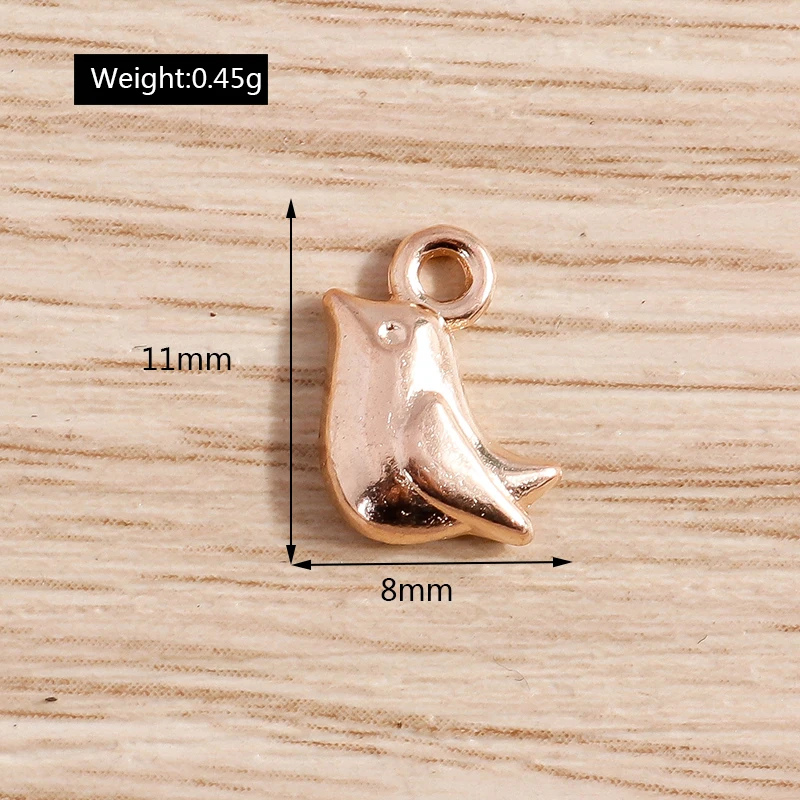 50pcs 8x11mm Cartoon Animal Charms Alloy Bird Charms Pendants for Jewelry Making Necklaces Earrings Bracelet DIY Crafts Supplies