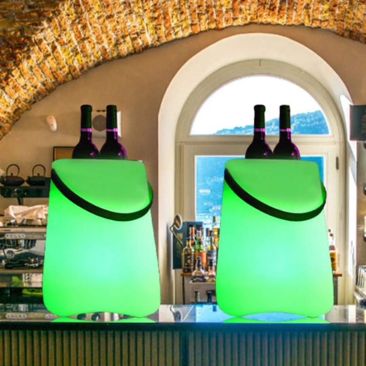 Ice Wine Bucket Atmosphere Lighting BT Audio Portable Light-emitting Cooler Night Lamp Musical Glowing RGB Speaker