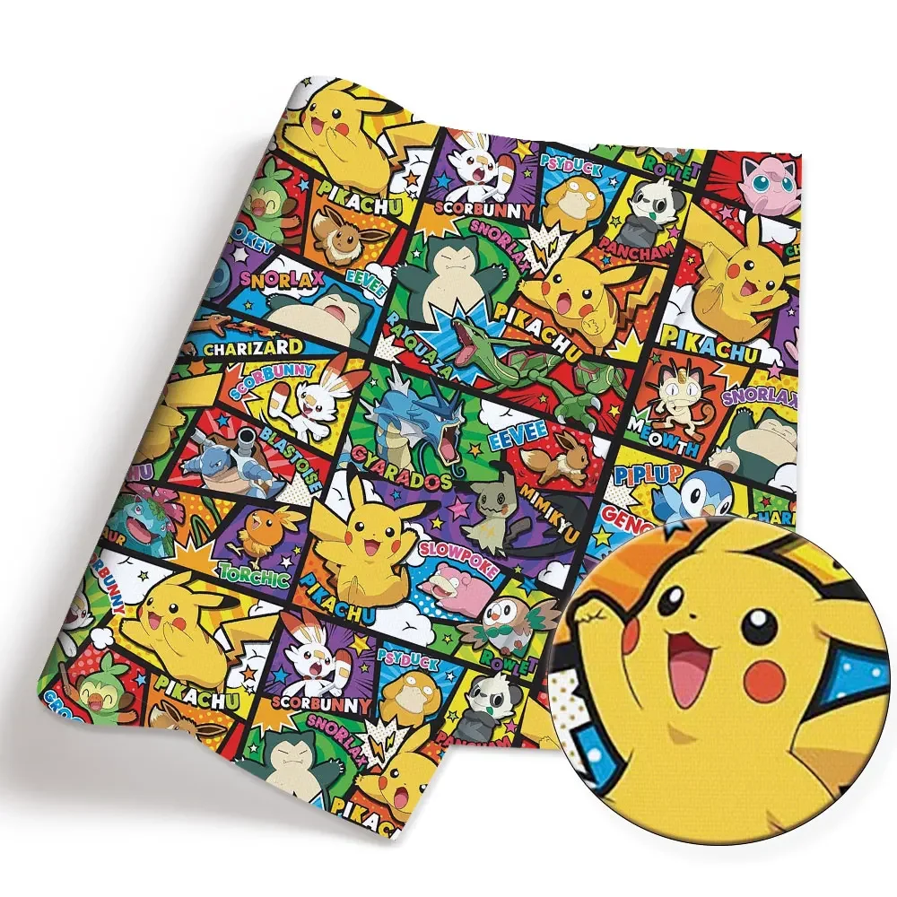 Tissu de dessin animé Pokemon pour enfants, patchwork de couture fait à la main, courtepointe, robe de bébé, feuille de maison, tissu imprimé, 140x50cm