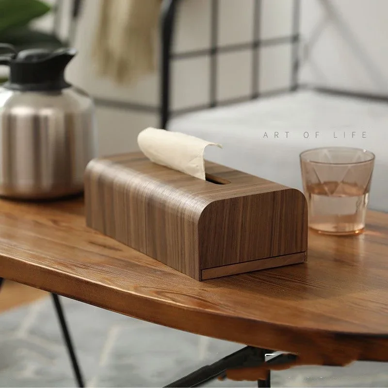 

Simple Luxury Living Room Tissue Box Walnut Wood Bathroom Paper Box Table Desktop Storage Box Wooden Tissue Case Home Ornament