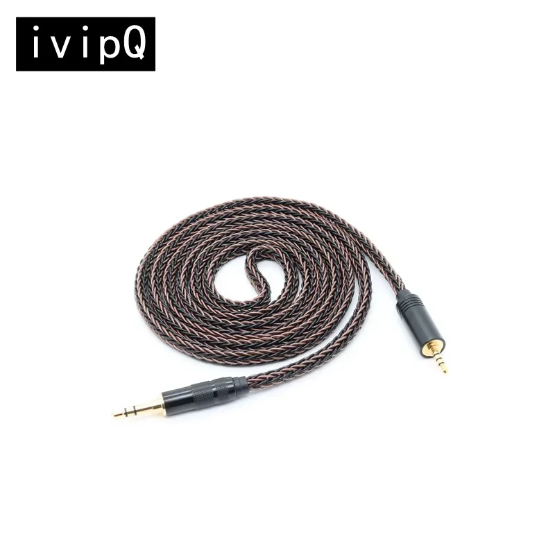 ivipQ 99.99% OCC 7N OCC Silver Plating Phone Car Headphone Audio Cable Wiht 2.5/3.5mm/4.4mm Male to 3.5mm Male For Amplifier DAP