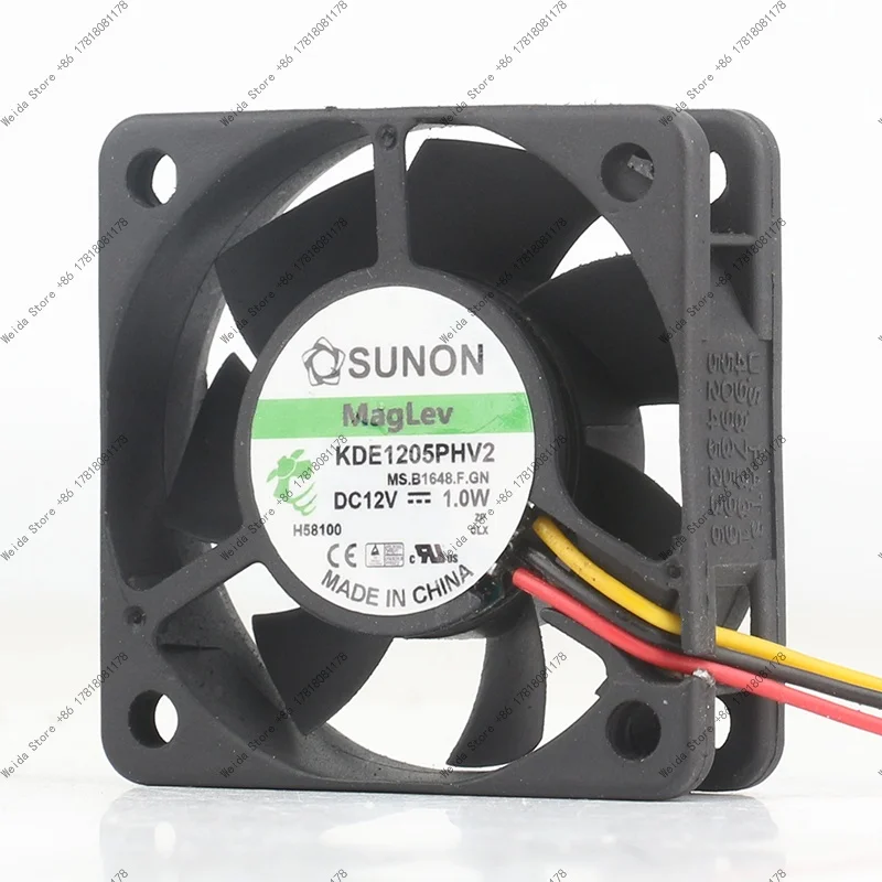 Cooling Fan Original Sunon 5V 24V 48V DC 12V 1.0W Maglev Frequency Converter Two-wire KDE1205PHV2(MS) 5015 50X50X15MM 5CM