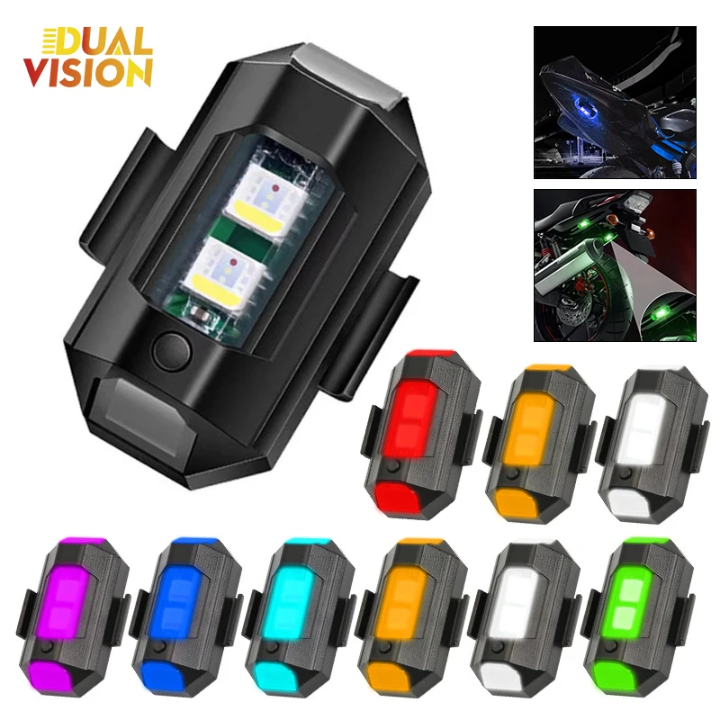 

Mini Night Anti-Collision Warning Lighting 7 Colors USB Charging LED Flashing Warning Signal Light for Motorcycle Strobe Light