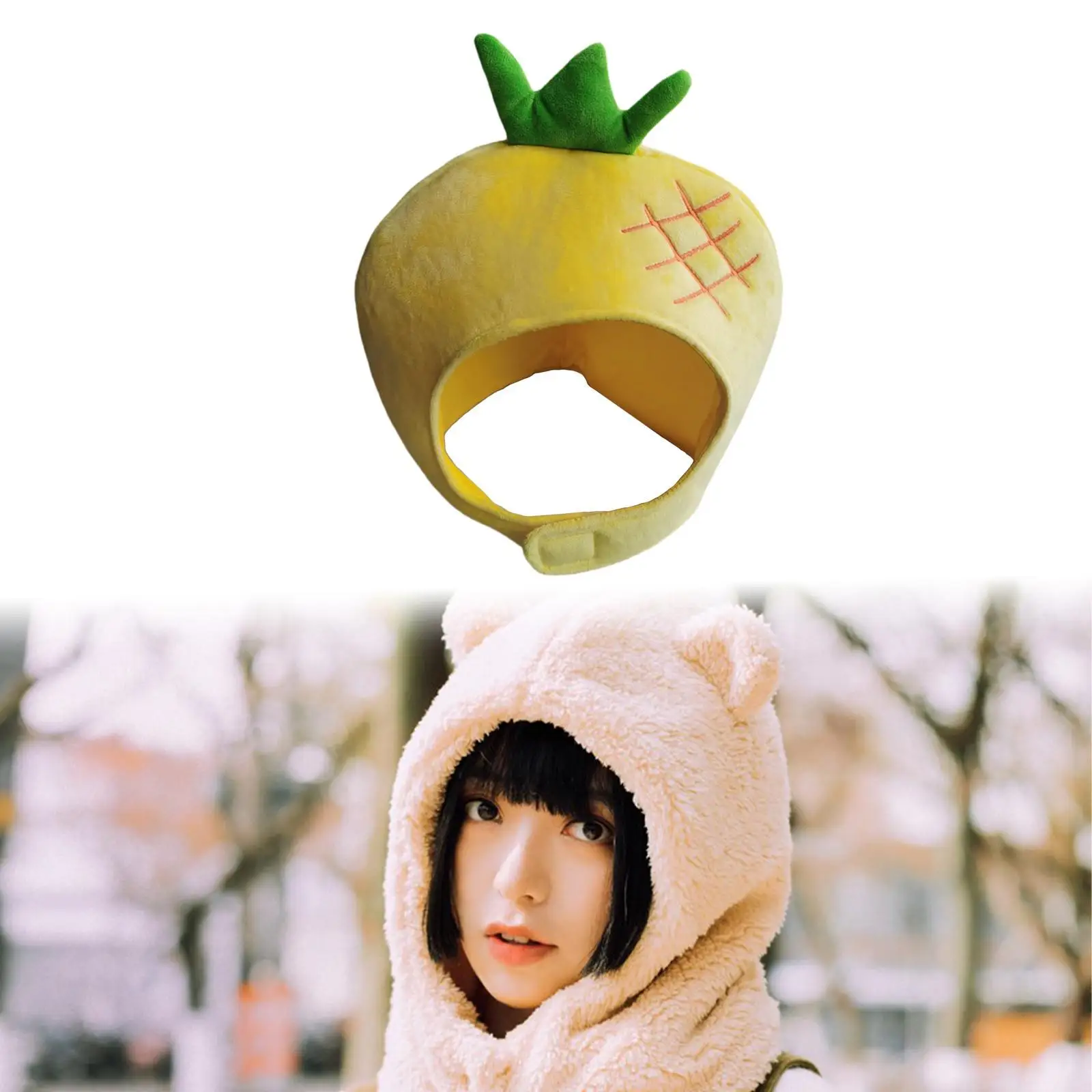 Costume Hat Comfortable Photo Props Novelty Funny Cartoon Fruits Hat Pineapple Hats for Holiday Party Masquerade Birthday Girls