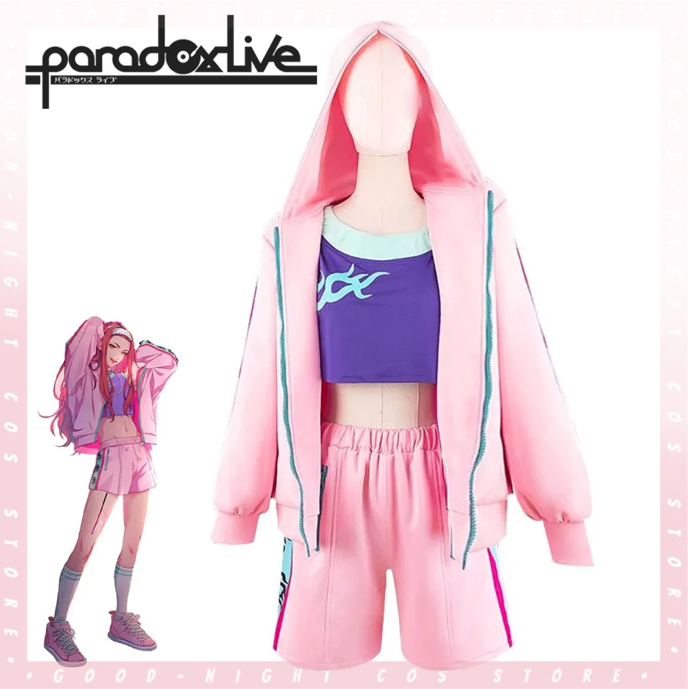 

Anime Paradox Live Anne Faulkner Cosplay Tracksuit HIP HOP Rapper BAE anZ Costumes Women's Sportswear Halloween Party Clothing