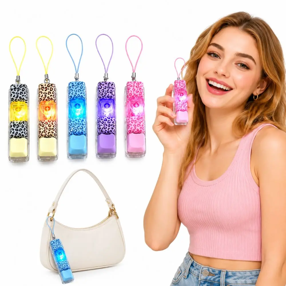 4 Keys Glow Keyboard Fidget Toys with Colored Lights Leopard Print Clickable Button Fidget Toy Polka Dot Cat Head Shape