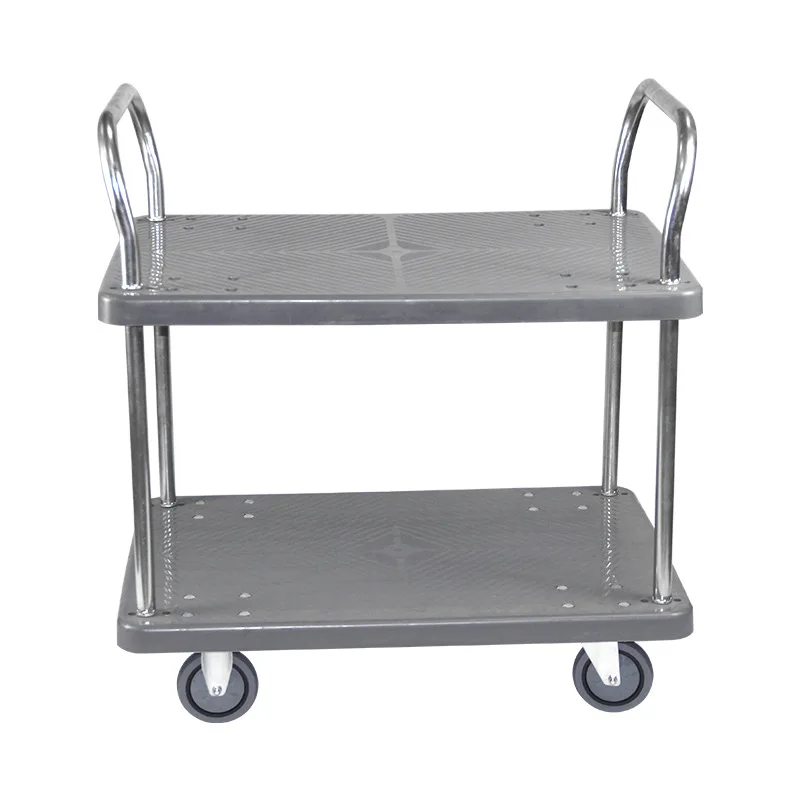 Rugged two-layer double-handle silent wheels for logistics trolleys Heavy-duty trolleys