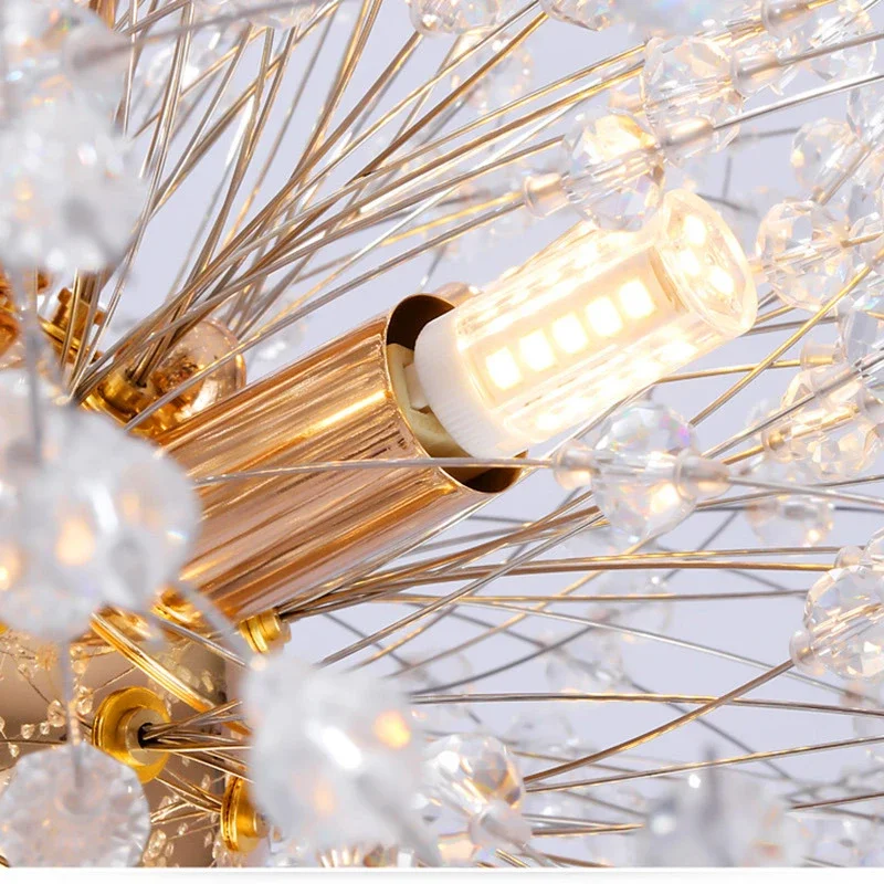 Imagem -03 - Cristal Levou Lâmpadas de Piso Luz pé para Sala de Estar Quarto ao Lado da Lâmpada Decoração para Casa Cor Cromada Dourada Dandelion