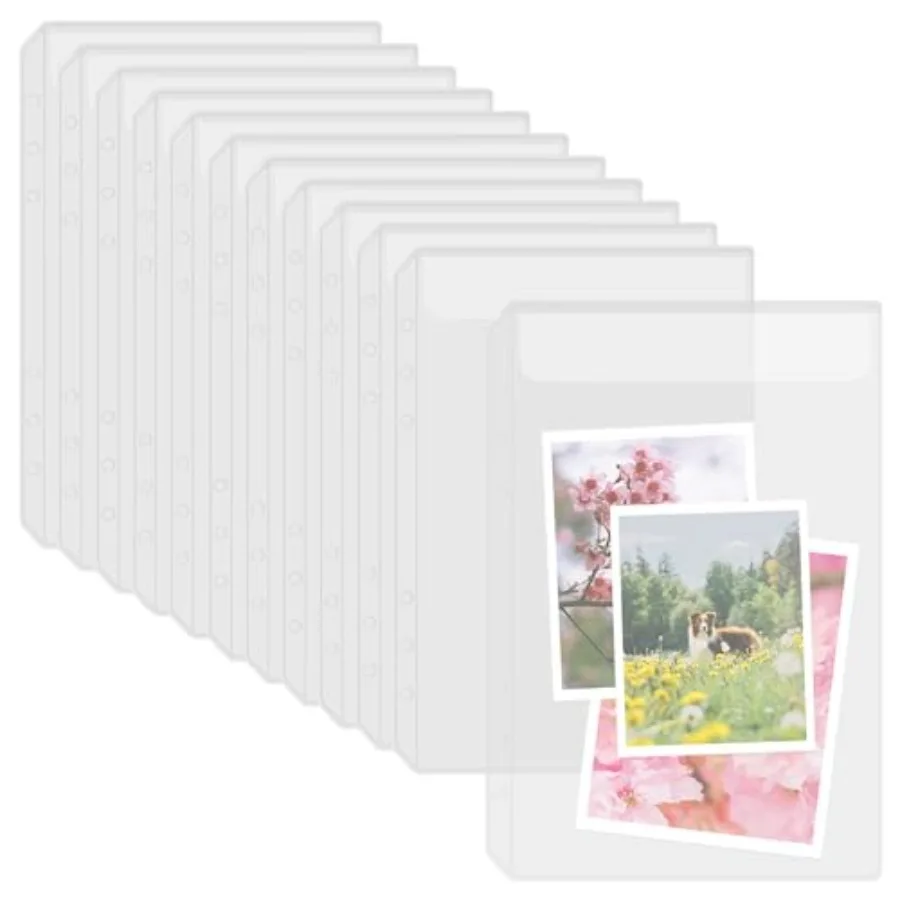 

12 шт., 6 отверстий, конверты без молнии для наличных денег для составления бюджета, прозрачные конверты из ПВХ с задачами по экономии, A5, сумка для переплета, вставки для страниц, свободные