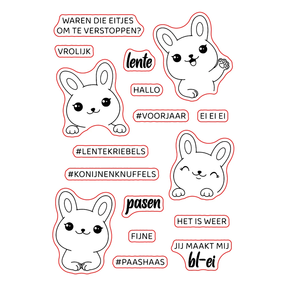 Rabbit Transparent Clear Silicone Stamp, Seal for DIY Scrapbooking, Photo Album, Decorative Clear Stamp