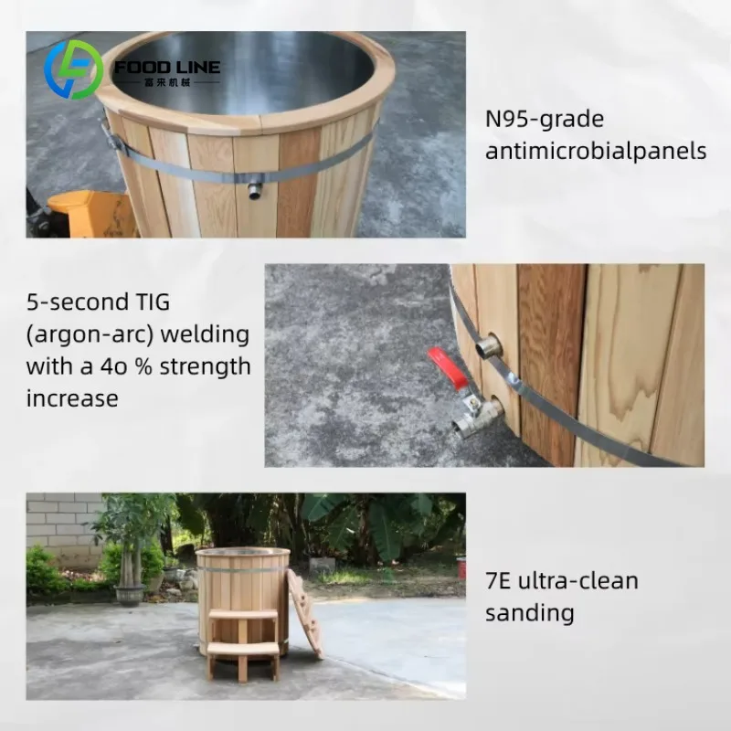 Customized Best Selling Outdoor Wooden Cold Plunge Ice Bath Tub for Detox & Refresh with Chiller & Filter for Home Spa Shower