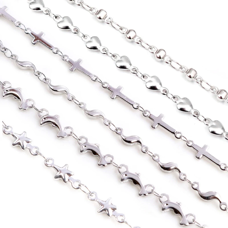 1 metr stal nierdzewna nie blaknący 3,5 mm ręcznie robiony naszyjnik z krzyżem S łańcuszek DIY komponenty do biżuterii materiały do ​​robienia materiałów do rękodzieła