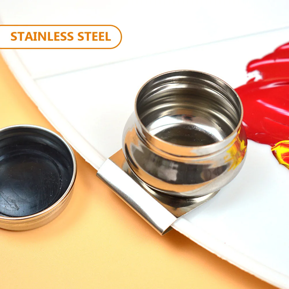 1 セットステンレス鋼ペイントブラシ洗浄バケツ耐性ペンクリーニングバレル水彩油インク用ポータブル