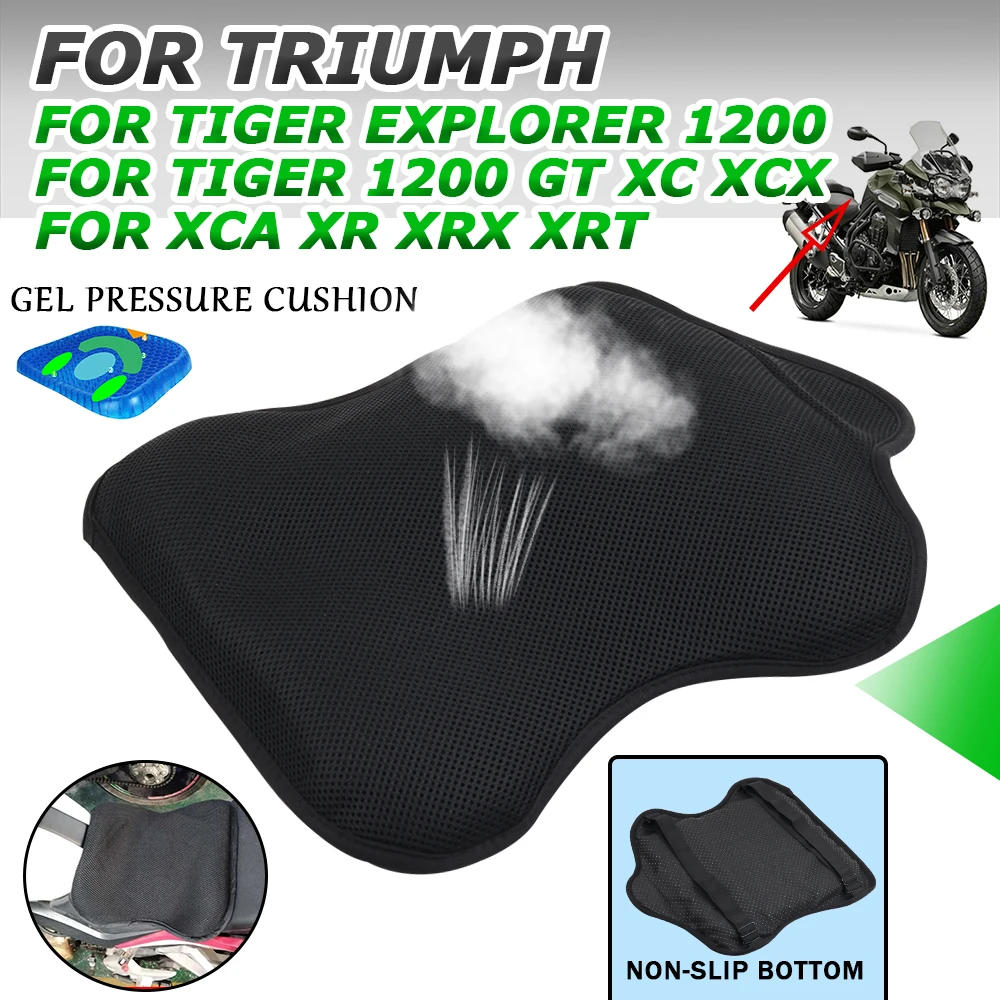 For Triumph TIGER EXPLORER 1200 TIGER1200 GT XC XCX XCA XR XRX XRT Motorcycle Accessories Gel Seat Gel Pad Gel Cushion Cover