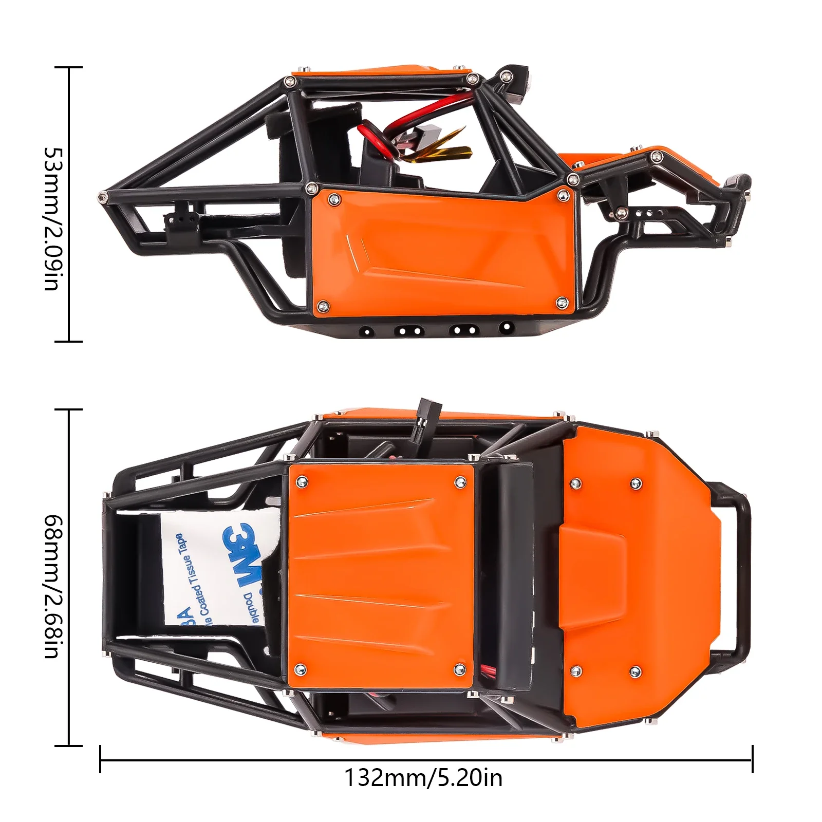 INJORA Nylon Rock Buggy Body Shell Chassis Kit for 1/24 RC Crawler Car Axial SCX24 C10 JEEP JLU Bronco Base Camp Upgrade Parts