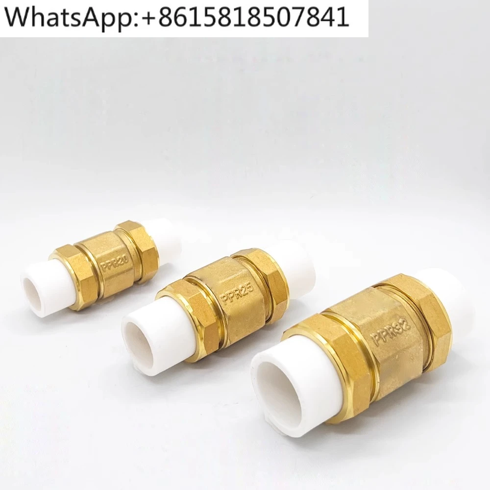 3PCS Copper Horizontal Vertical Double Hub Check Valve Reverse Check Water Pipe Gauge 4/6 points DN20/25/32