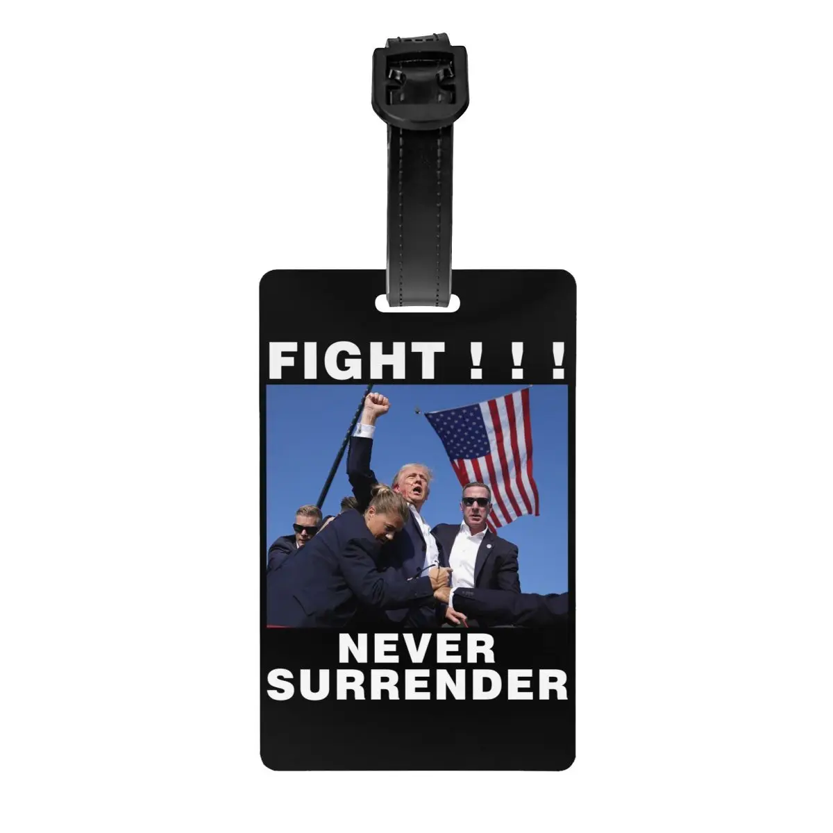 

Custom Trump Never Surrender Luggage Tag for Suitcases Funny Baggage Tags Privacy Cover ID Label