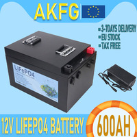 EU STOCK LiFePO4 12V 24V 600ah 300ah Lithium Iron Phosphate 100A For Inverter Solar RV Campers Off-Road EU 3-7 Days Delivery